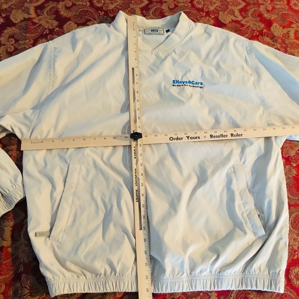 LEE XL tan V-Neck pullover zip pocket & waist back vents , lined NWOT